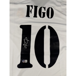 Luís Figo Autógrafo - Camisa do Real Madrid.