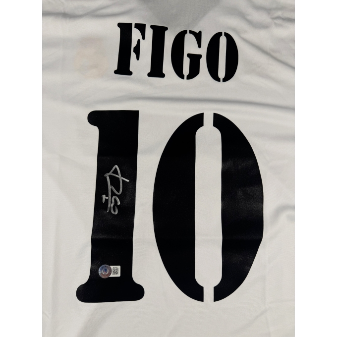 Luís Figo Autógrafo - Camisa do Real Madrid.
