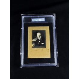 Winston Churchill Assinatura em Foto.