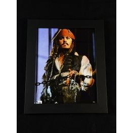 Johnny Depp Autógrafo Quadro Piratas do Caribe.