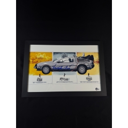 Christopher Lloyd Autógrafo Quadro DeLorean - De Volta para o Futuro.