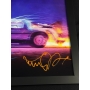 Michael J. Fox e Christopher Lloyd Autógrafos  Quadro Delorean - De Volta para o Futuro.