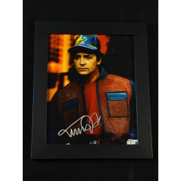 Michael J. Fox Autógrafo Quadro em cena do Filme "De volta para o Futuro 2".