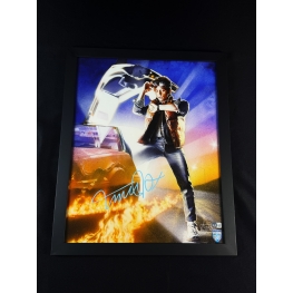 Michael J. Fox Autógrafo Quadro do Filme "De volta para o Futuro".