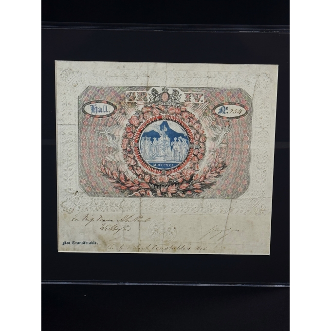Duque de Wellington Assinatura em Convite de Coroação do Rei George IV.