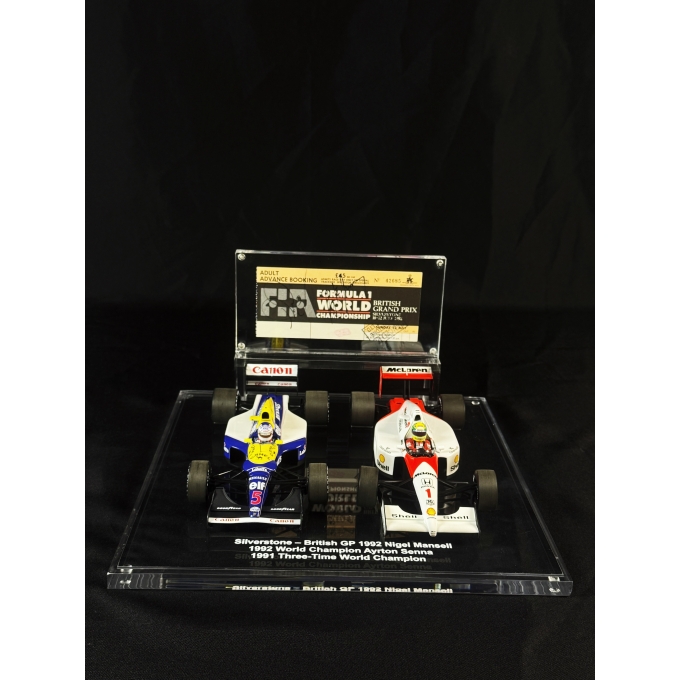 Ayrton Senna e Nigel Mansell Autógrafos - Ingresso "British GP 1992" - 10 a 12 de Julho de 1992