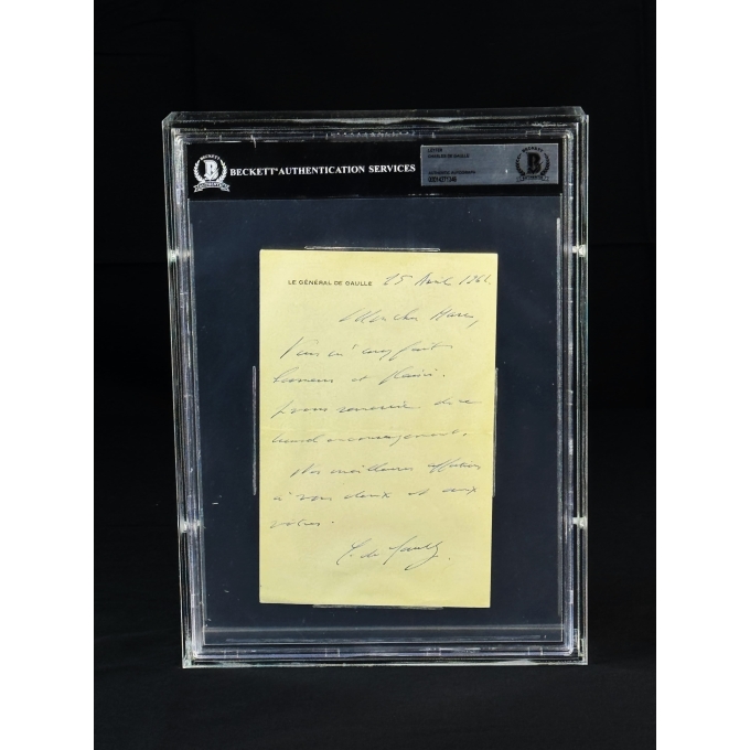 Charles de Gaulle Carta Assinada.