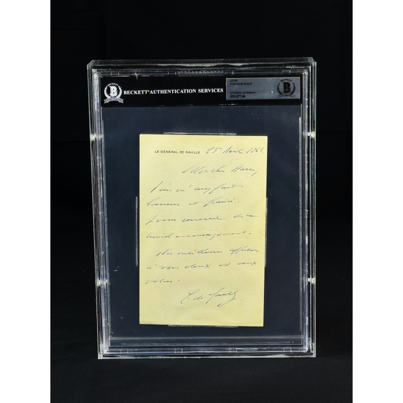 Charles de Gaulle Carta Assinada.