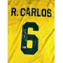 Roberto Carlos autógrafo - Camisa Amarela da Seleção Brasileira.