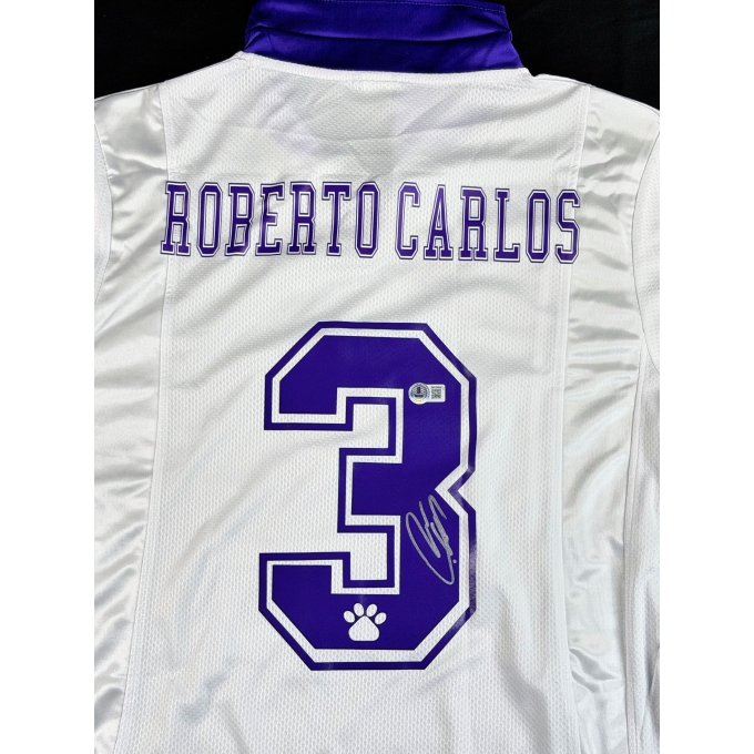 Roberto Carlos Autógrafo - Camisa Real Madrid.