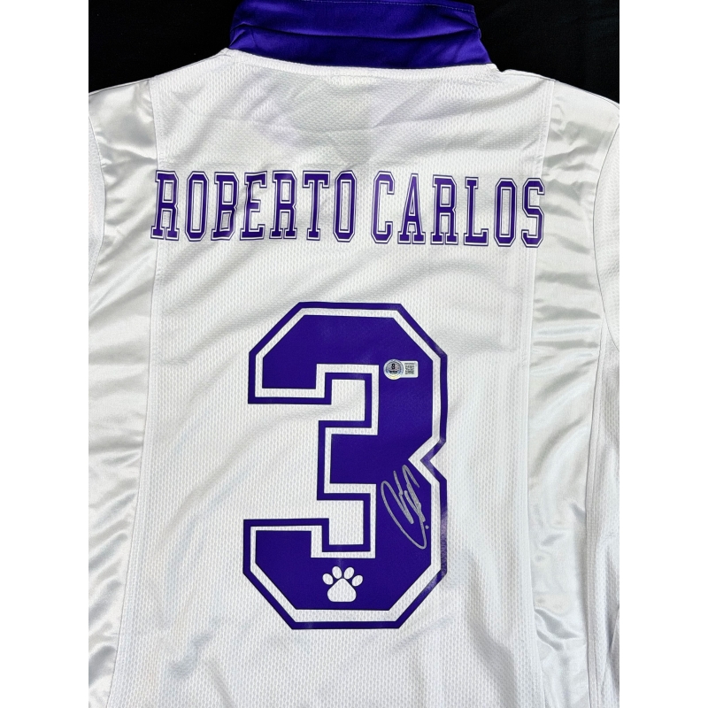 Roberto Carlos Autógrafo - Camisa Real Madrid.