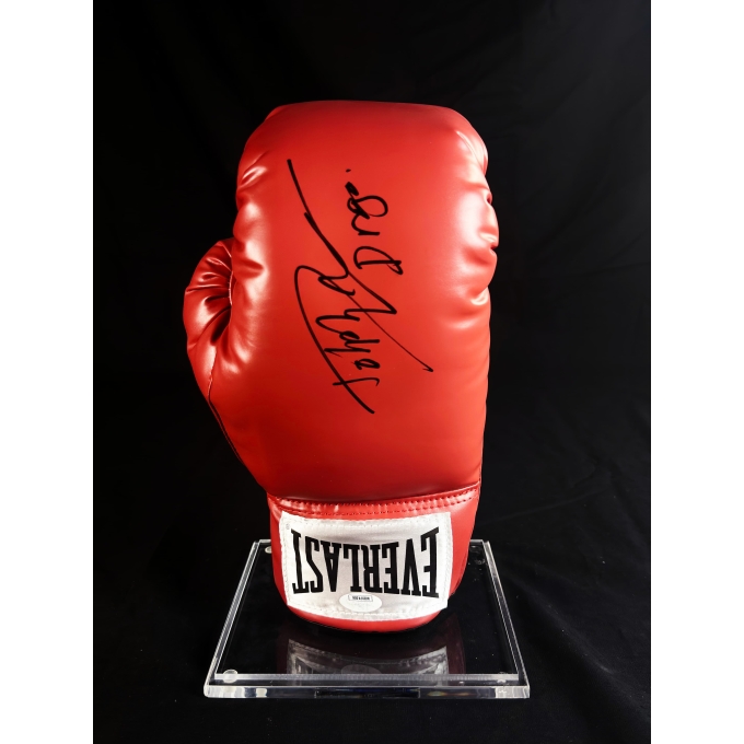 Dolph Lundgren autógrafo em Luvas de Boxe "Dolph e Ivan Dragon - ROCKY IV (1985)