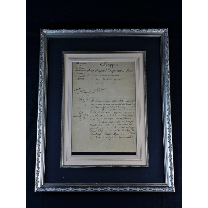 Napoleão Bonaparte Assinatura em Documento Histórico - "Moção Militar, 1813"