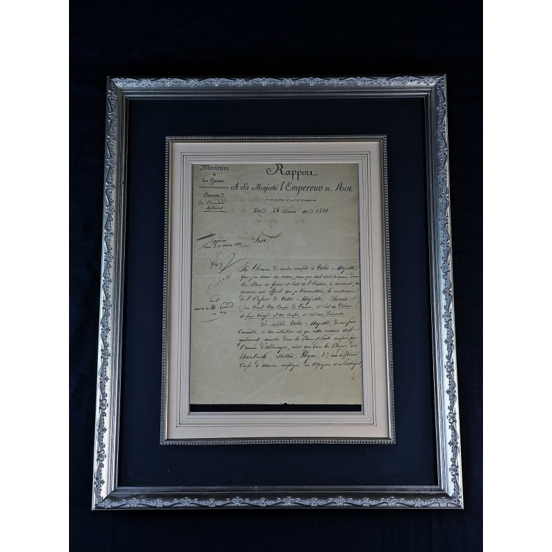 Napoleão Bonaparte Assinatura em Documento Histórico - "Moção Militar, 1813"