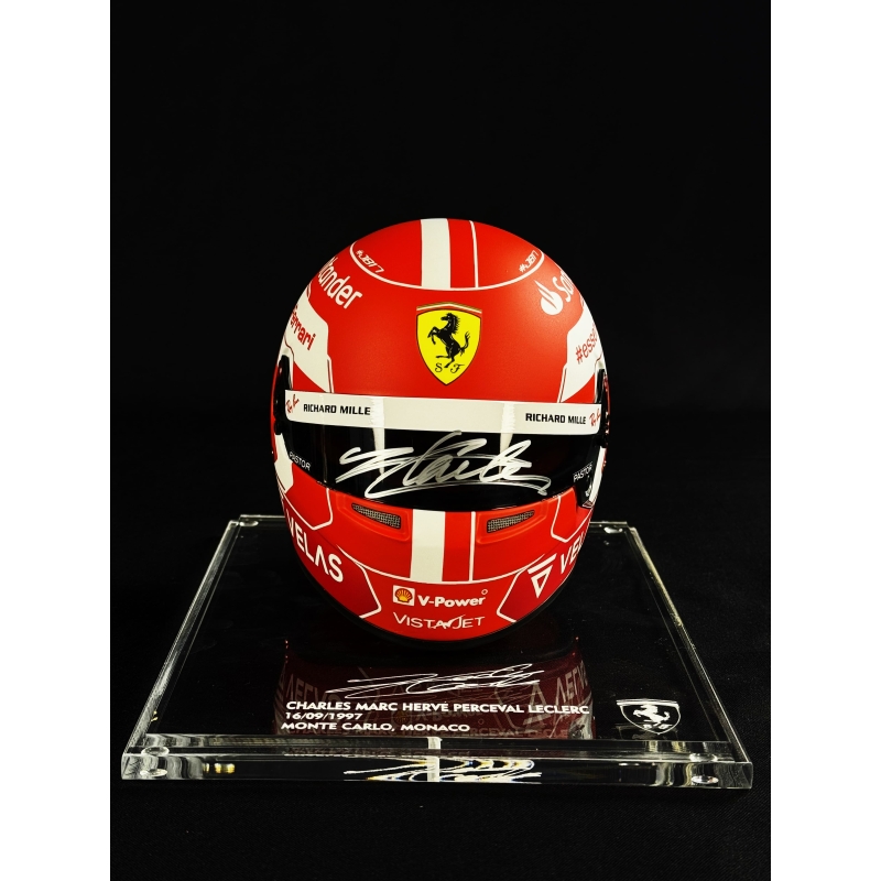 Charles Leclerc Autógrafo - Viseira Mini Capacete.