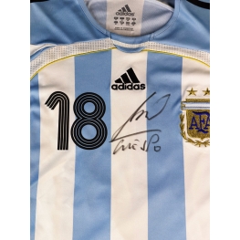 Hernán Crespo Autógrafo - Camisa da Seleção Argentina.