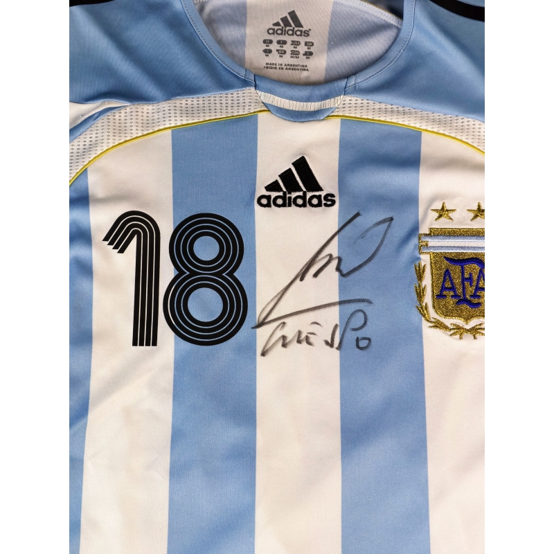 Hernán Crespo Autógrafo - Camisa da Seleção Argentina.