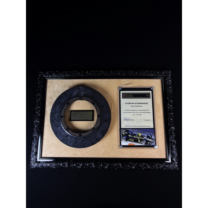 Ayrton Senna Autógrafo -  em Disco de Freio da Lótus 97T - GP Estoril 1985
