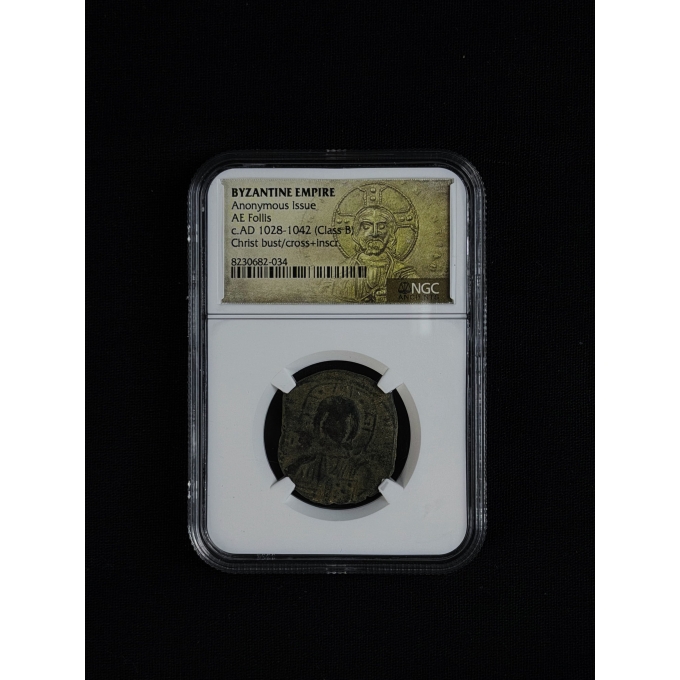 Byzantine Empire – Anonymous Issue – AE Follis (Class B, c. AD 1028–1042)