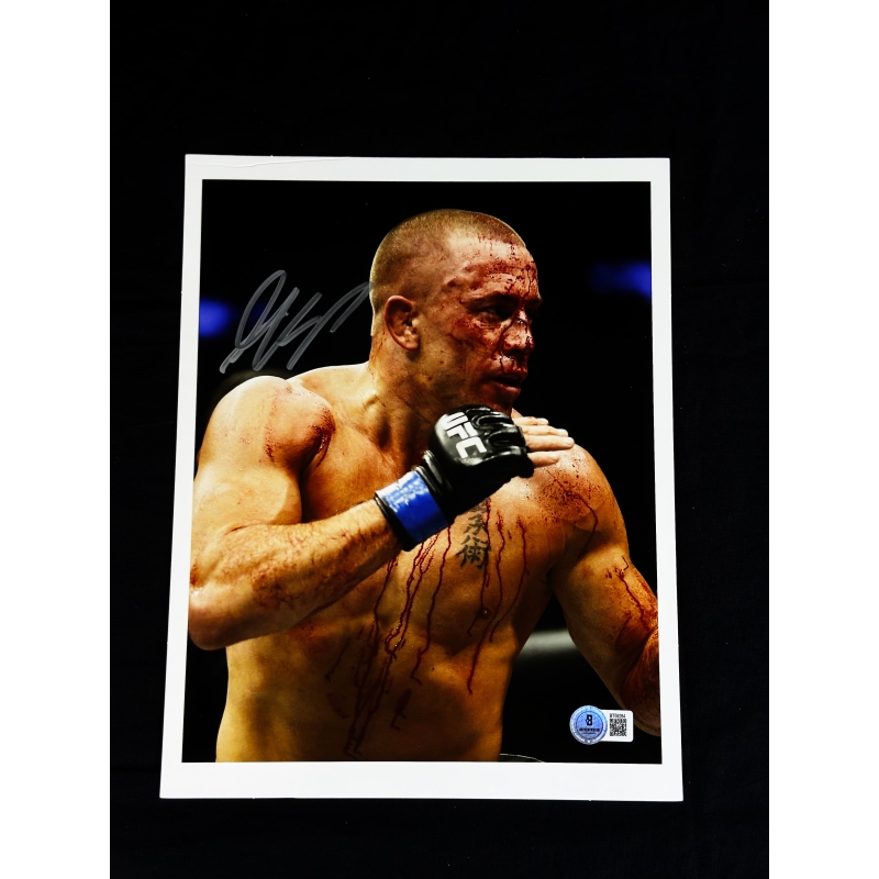 Georges St. Pierre Autógrafo - Pôster "UFC FIGHT"