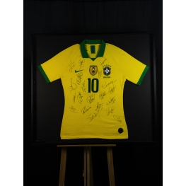 Grande Elenco Seleção Brasileira Autógrafos - Camisa Amarela "Conmebol Campeón 2019"