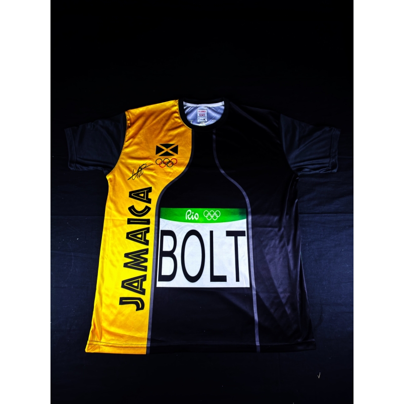 Usain Bolt Autógrafo - Camisa Rio - Jamaica.