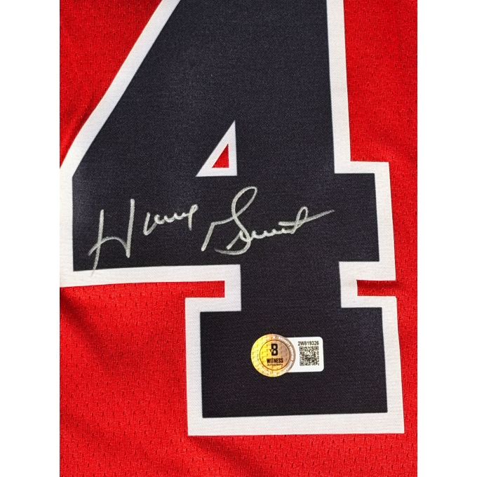 Horace Grant Autógrafo - Camisa Vermelha do Chicago Bulls.