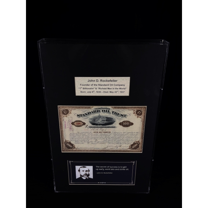 JOHN D. ROCKEFELLER (1839–1937) Assinatura - Standard Oil – Stock Certificate (1885)