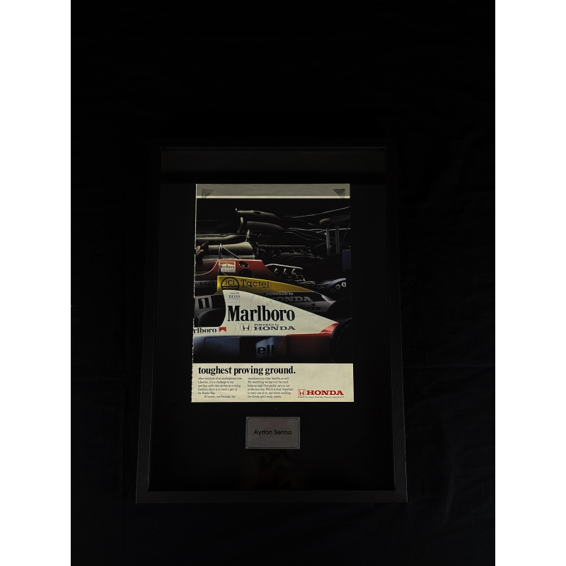 Ayrton Senna Autógrafo - Anúncio Publicitário Honda (U.K.) Limited.