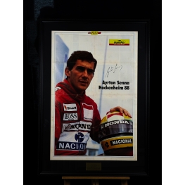 Ayrton Senna Autógrafo - Pôster Emoldurado "Hockenheim 88".