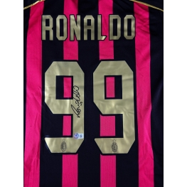 Ronaldo Nazário, "O Fenômeno" Autógrafo - Camisa do Milan.