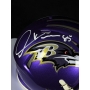 Derrick Mason Autógrafo - Mini Helmet do Baltimore Ravens.