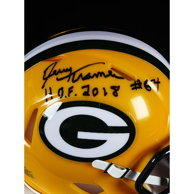 Jerry Kramer Autógrafo - Mini Helmet do Green Bay Packers.