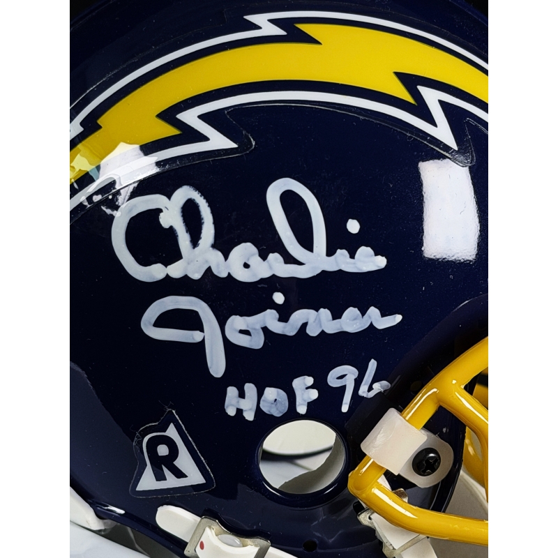 Charlie Joiner Autógrafo - Mini Helmet do San Diego Chargers.