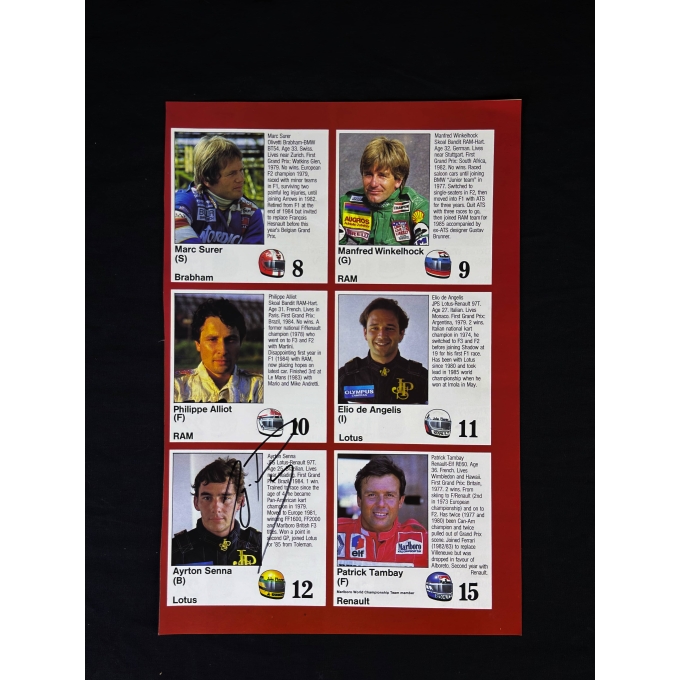 Ayrton Senna Autógrafo – Página de Revista