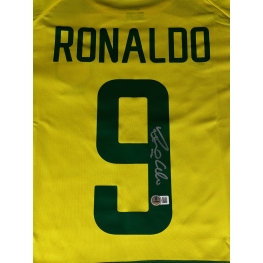 Ronaldo Nazário, "O Fenômeno" Autógrafo - Camisa Amarela da Seleção Brasileira.