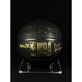 Magic Johnson & Larry Bird – Bola NBA Black/Gold Edition Autografada