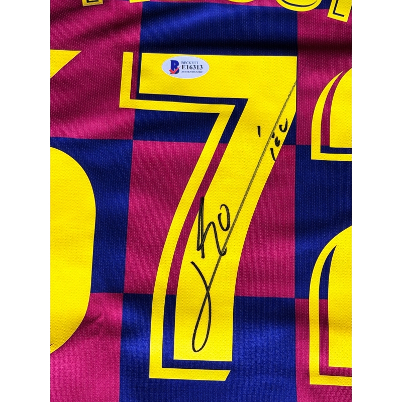 LIONEL MESSI AUTÓGRAFO - CAMISA BARCELONA 672 GOLS