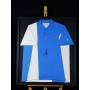 NOVAK DJOKOVIC AUTÓGRAFO - CAMISA LACOSTE AZUL E BRANCA - ENQUADRADA