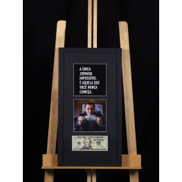 JORDAN BELFORT AUTÓGRAFO - NOTA EMOLDURADA DE 20 DÓLARES.