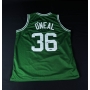 Camiseta de Basquetebol da Lendária equipe do Celtics, autografada por Shaquille O'Neal.