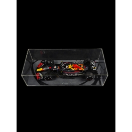 MAX VERSTAPPEN AUTÓGRAFO - ACRÍLICO COM MINIATURA RED BULL RB18