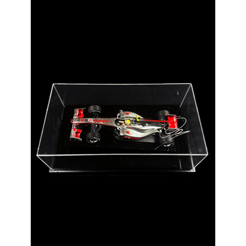 LEWIS HAMILTON AUTÓGRAFO - ACRÍLICO COM MINIATURA MCLAREN MERCEDES