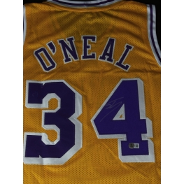 Camiseta de Basquetebol da Lendária equipe Los Angeles Lakers, autografada por Shaquille O'Neal.