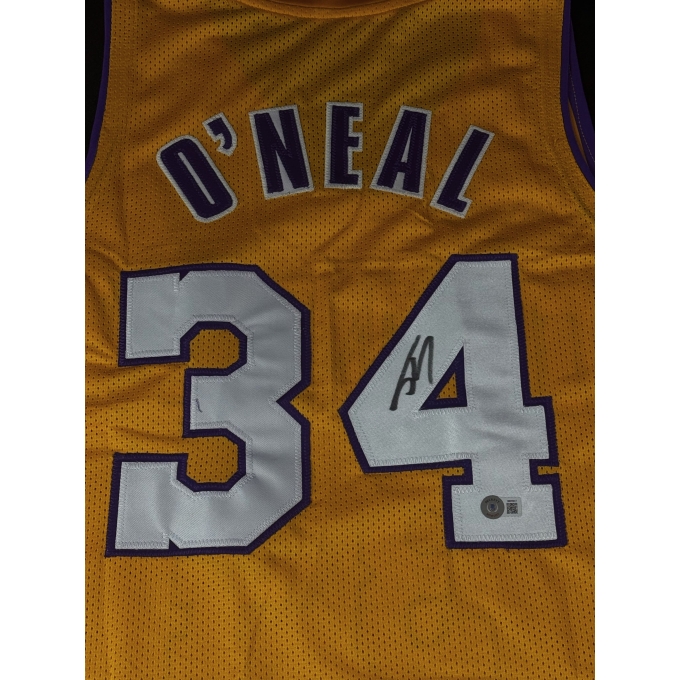 Camiseta de Basquetebol da Lendária equipe Los Angeles Lakers, autografada por Shaquille O'Neal.