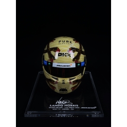 LANDO NORRIS AUTÓGRAFO - MINI CAPACETE "SNAKE HELMET"