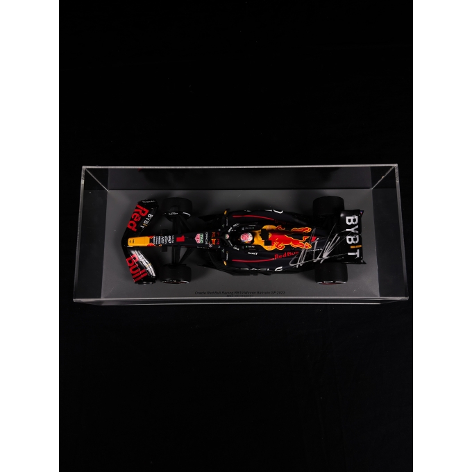 MAX VERSTAPPEN AUTÓGRAFO - ACRÍLICO COM MINIATURA RED BULL