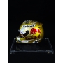 MAX VERSTAPPEN AUTÓGRAFO - MINI CAPACETE RED BULL DOURADO