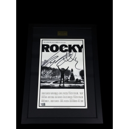 SYLVESTER STALLONE AUTÓGRAFO - POSTER FILME ROCKY - EMOLDURADO