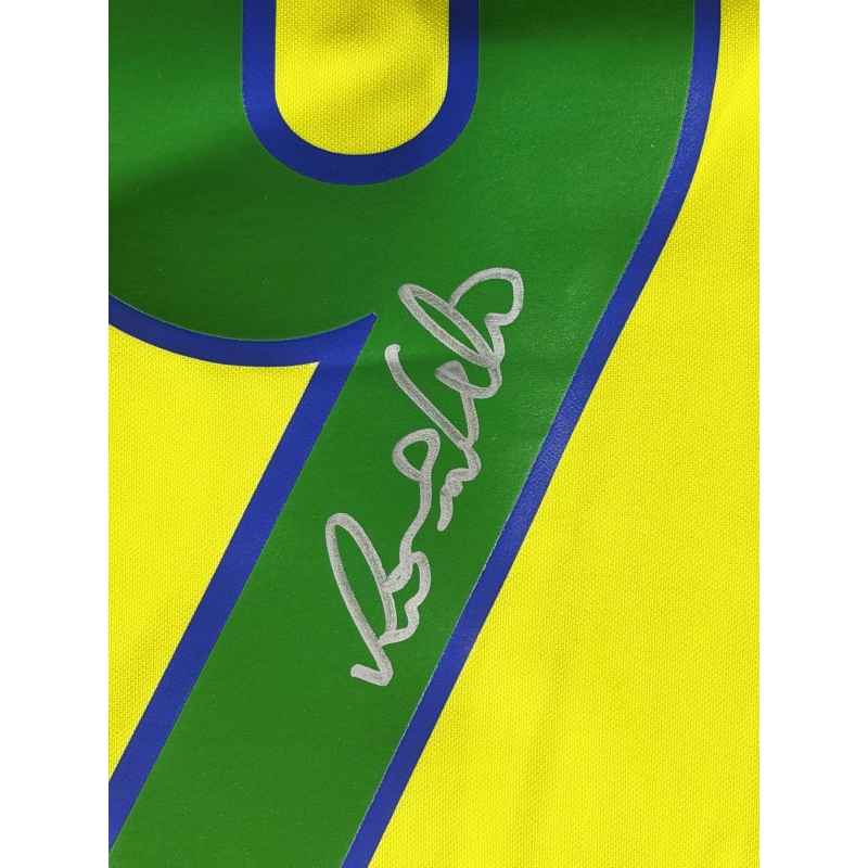 RONALDO NAZÁRIO "O FENÔMENO" AUTÓGRAFO - CAMISA AMARELA SELEÇÃO BRASILEIRA